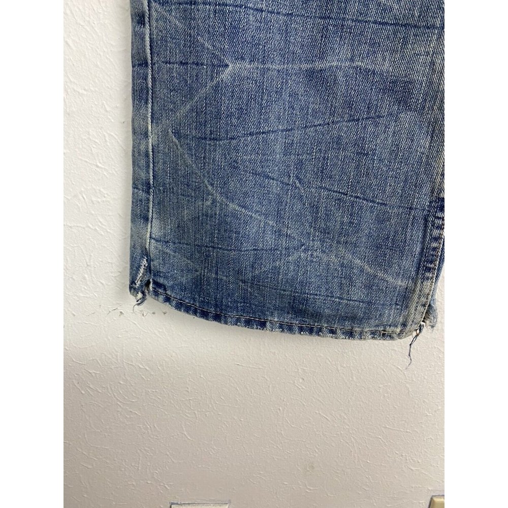 American Eagle Mens Jeans Size 31x30 Button Fly Destressed Holes Cut Hem - Picture 9 of 11
